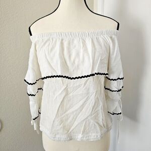 White Off-Shoulder Women's Top